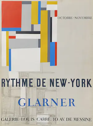 AcheterFritz Glarner - Rythme de New-York, lithografisch affiche (1955)? Enchérissez de 50!