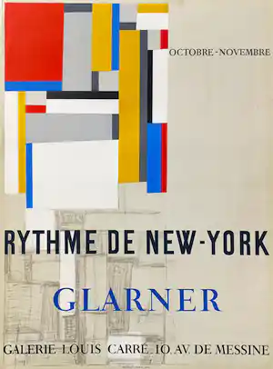 Fritz Glarner - Rythme de New-York, lithografisch affiche (1955) verkauft für € 45!