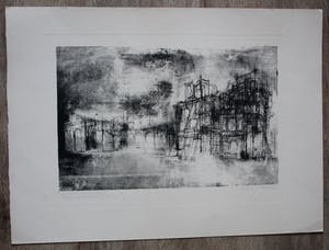 Dirkje Kuik - Litho: Het stenen huis staat in brand - 1983 kopen? Bied vanaf 75!