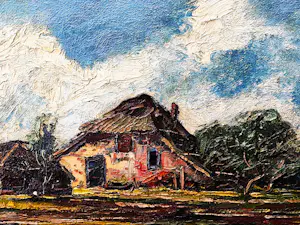 Peter van den Braken - Omstreeks 1950 -expressionistisch olieverf- Brabants landschap - gesigned kopen? Bied vanaf 10!