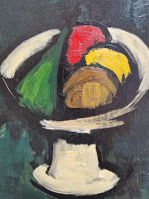 Nicole Grisard - Stilleven met fruit en vaas kopen? Bied vanaf 40!