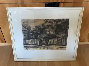Niet of onleesbaar gesigneerd - Houtskool tekening straatje/landerij in Suriname? kopen? Bied vanaf 10!
