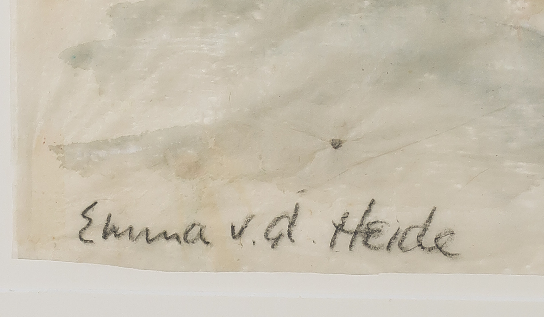 Emma van der Heide - Aquarel op Nepalees papier, Zittend naakt in lotushouding - Ingelijst kopen? Bied vanaf 60!