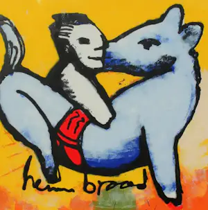 Herman Brood - Grote versie ingelijste zeefdruk: "Horse Power" (nette zilverkleurige lijst!) kopen? Bied vanaf 575!