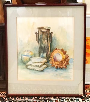 Niet of onleesbaar gesigneerd - C3684B3 - Stilleven met vaas en tegels kopen? Bied vanaf 1!