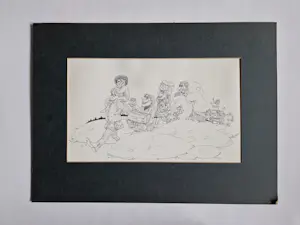 AcheterHans Kanters - Originele oostindische inkt tekening "een goeie dag " gesigneerd? Enchérissez de 60!