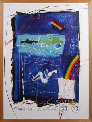 Milou Hermus - Polygrafie op papier, No crash no whiplash - Ingelijst kopen? Bied vanaf 20!