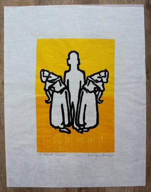 Ad Gerritsen - Houtsnede: De blinde tourist- 1994 kopen? Bied vanaf 49!