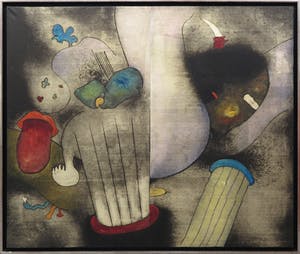 Michel van Overbeeke - Handgekleurde ets/aquatint op papier op doek, Pillar I - Ingelijst (Zeer groot) kopen? Bied vanaf 1!