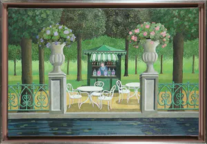 Laetitia de Haas - Olieverf op doek, Jardin public - Ingelijst kopen? Bied vanaf 350!