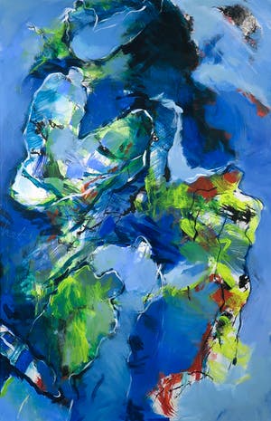 Marjan Nagtegaal - Acryl op papier (bevestigd op paneel), Zonder titel - Ingelijst kopen? Bied vanaf 50!