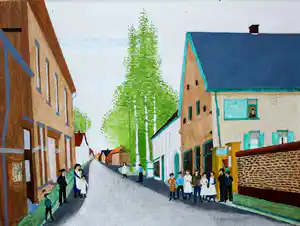 Jan Verheyen - Acrylverf op doek: De dorpsstraat 1912 verkauft für € 199!