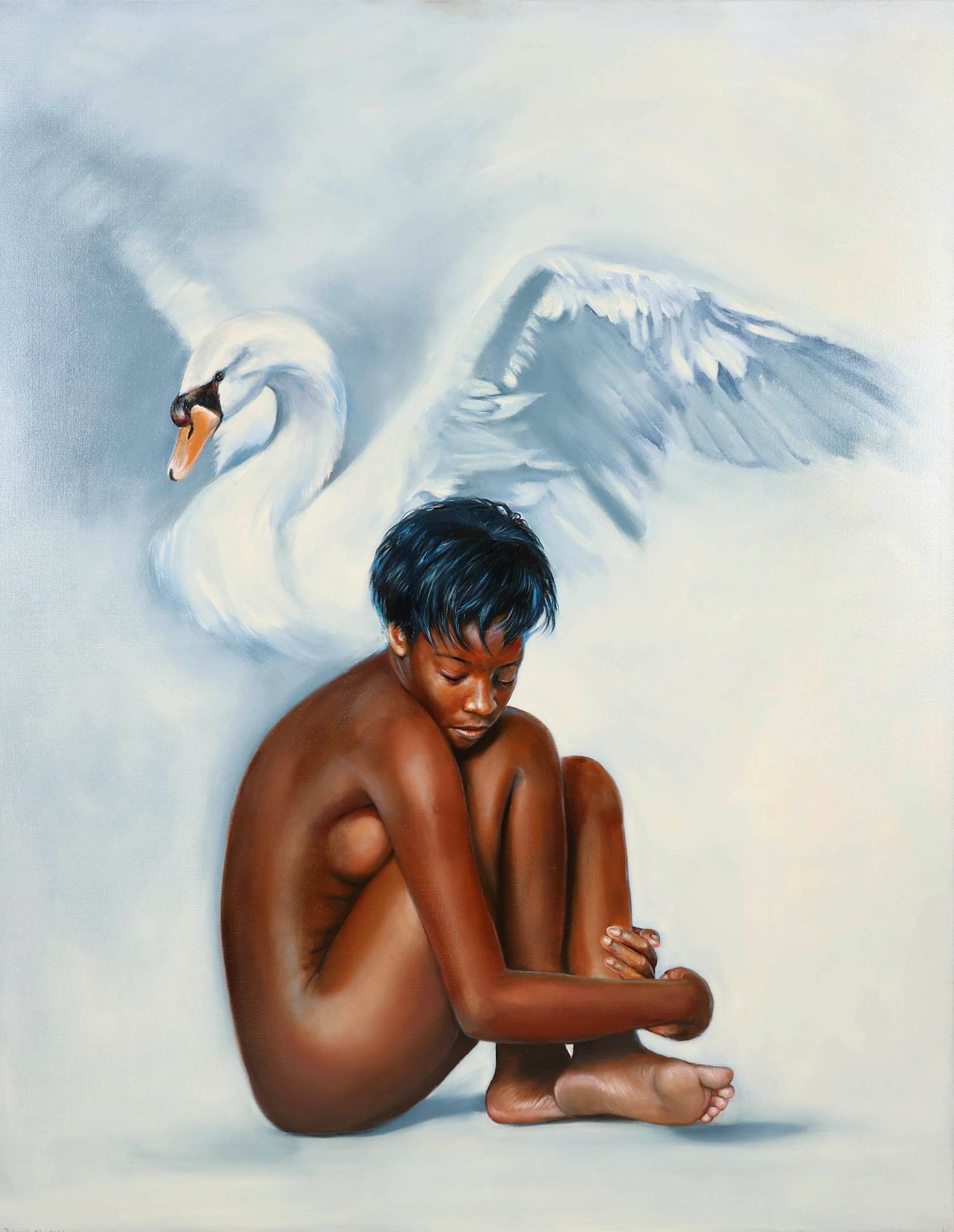 Louis Nagelkerke - Vrouw en zwaan kopen? Bied vanaf 750!