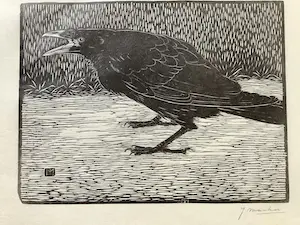 Jan Mankes - Originele Houtsnede - Schreeuwende Kraai 1918 kopen? Bied vanaf 375!