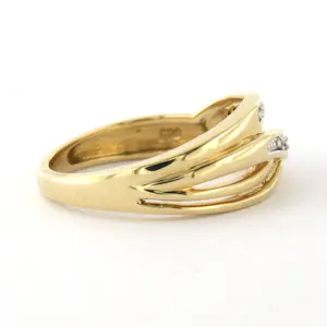 14k bicolour gouden ring met single cut geslepen diamant tot. 0.15ct kopen? Bied vanaf 415!