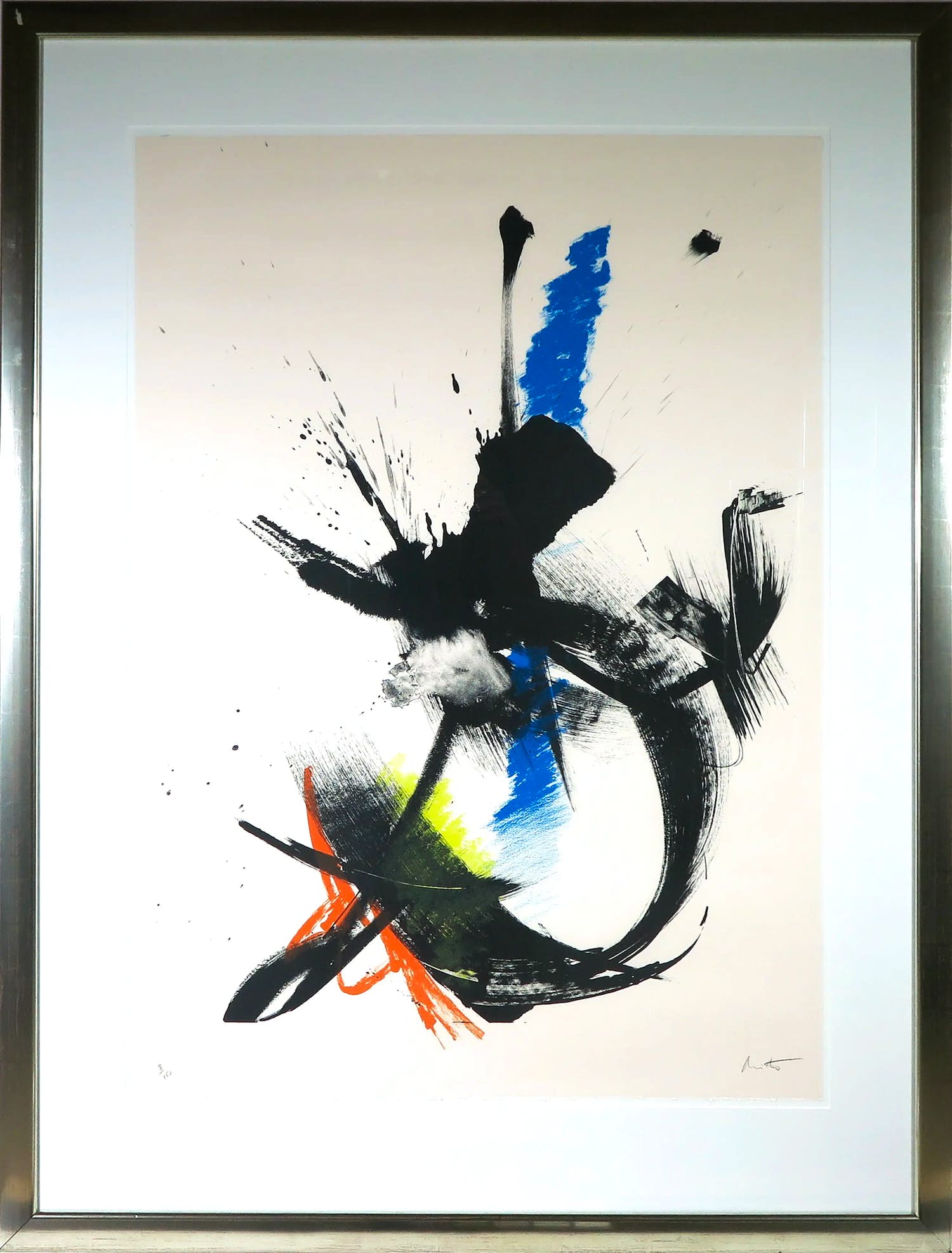 Jean Miotte - Zeefdruk, Abstracte compositie - Ingelijst (Groot) kopen? Bied vanaf 1!