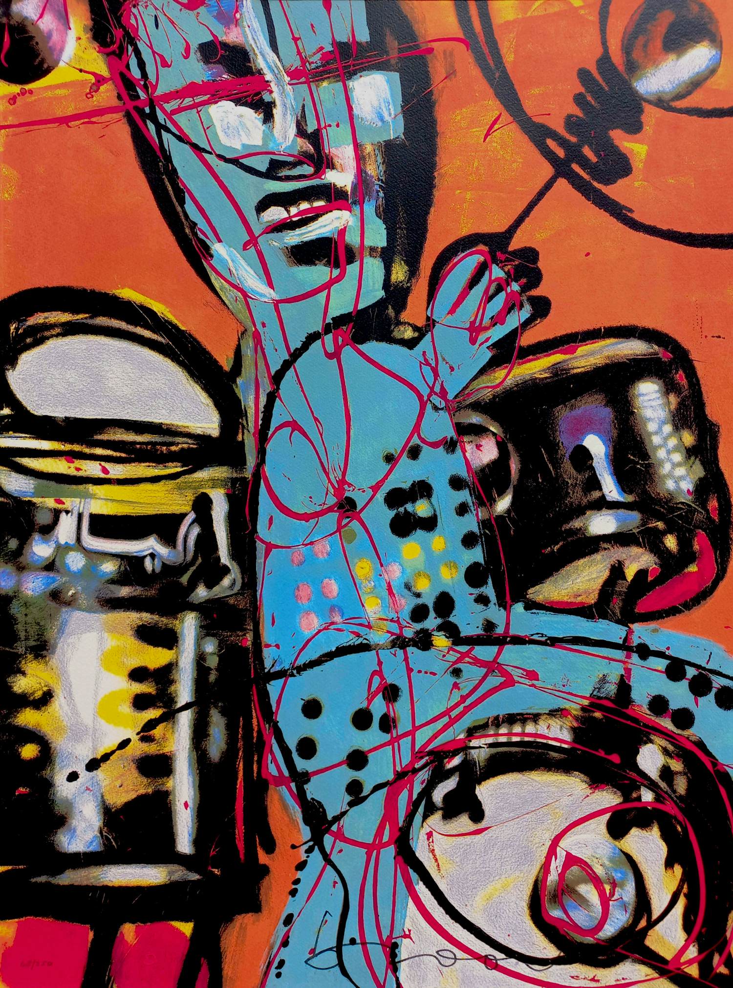 Buy Herman Brood - De drummer, zeefdruk (netjes ingelijst)? Bid from 350!