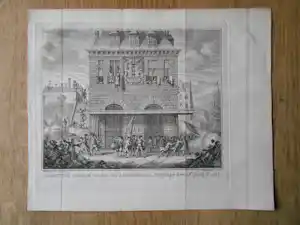 Simon Fokke - Executie voor de Waag te Amsterdam, vrijdag's den 28te junij ao. 1748 verkocht voor € 35!