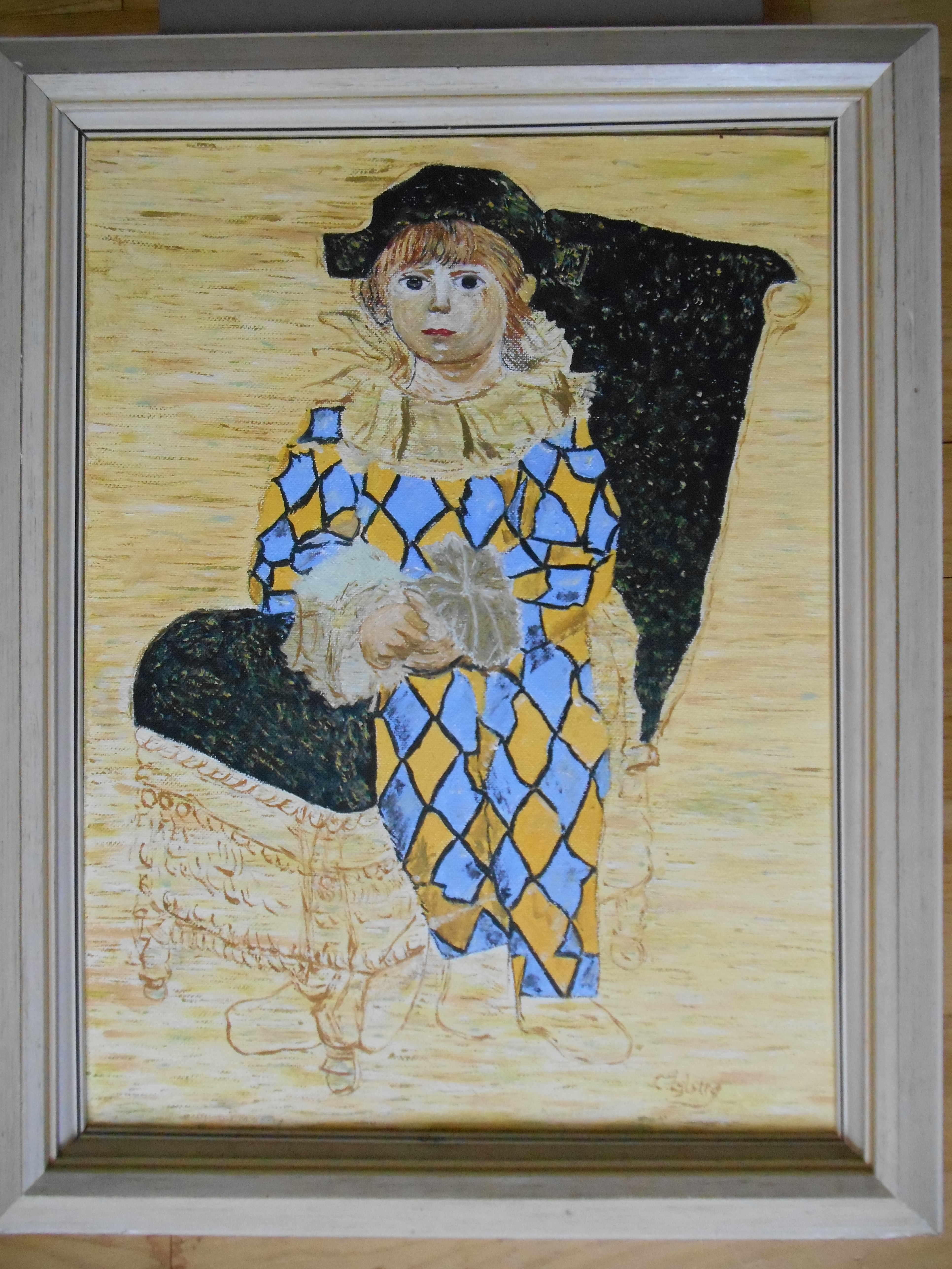 Niet of onleesbaar gesigneerd - Reproductie van Picasso - Paul als Harlekijn kopen? Bied vanaf 1!