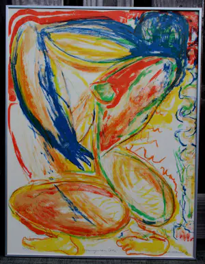 Paul de Lussanet - Ingelijste zeefdruk: 'Hommage aan Cobra' - 1989 kopen? Bied vanaf 85!