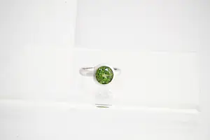159- Massief 14 Krt wit-gouden design ring met lichtgroene 2.50ct edelsteen kopen? Bied vanaf 170!