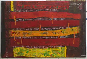 Carolina Paulussen - Acryl en collage op doek, Zonder titel (Groot) kopen? Bied vanaf 1!