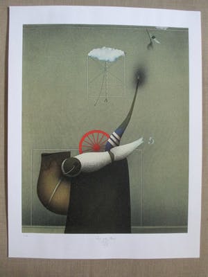 Niet of onleesbaar gesigneerd - Litho, gesigneerd "das Rote Rad" kopen? Bied vanaf 1!
