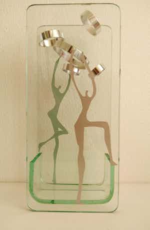 Niet of onleesbaar gesigneerd - glazen gezichtsbedrog, handgemaakt verkocht voor € 1!