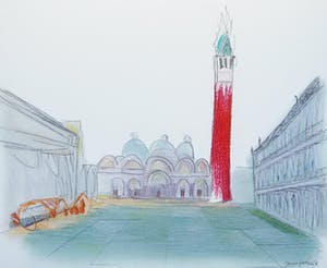 Jan van Goethem - Venetië, pastelkrijt tekening op papier kopen? Bied vanaf 50!