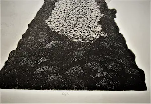 Niet of onleesbaar gesigneerd - Mooie minimalistische ETS "Dijk met schapen" kleine oplage (10) - gesigneerd kopen? Bied vanaf 1!