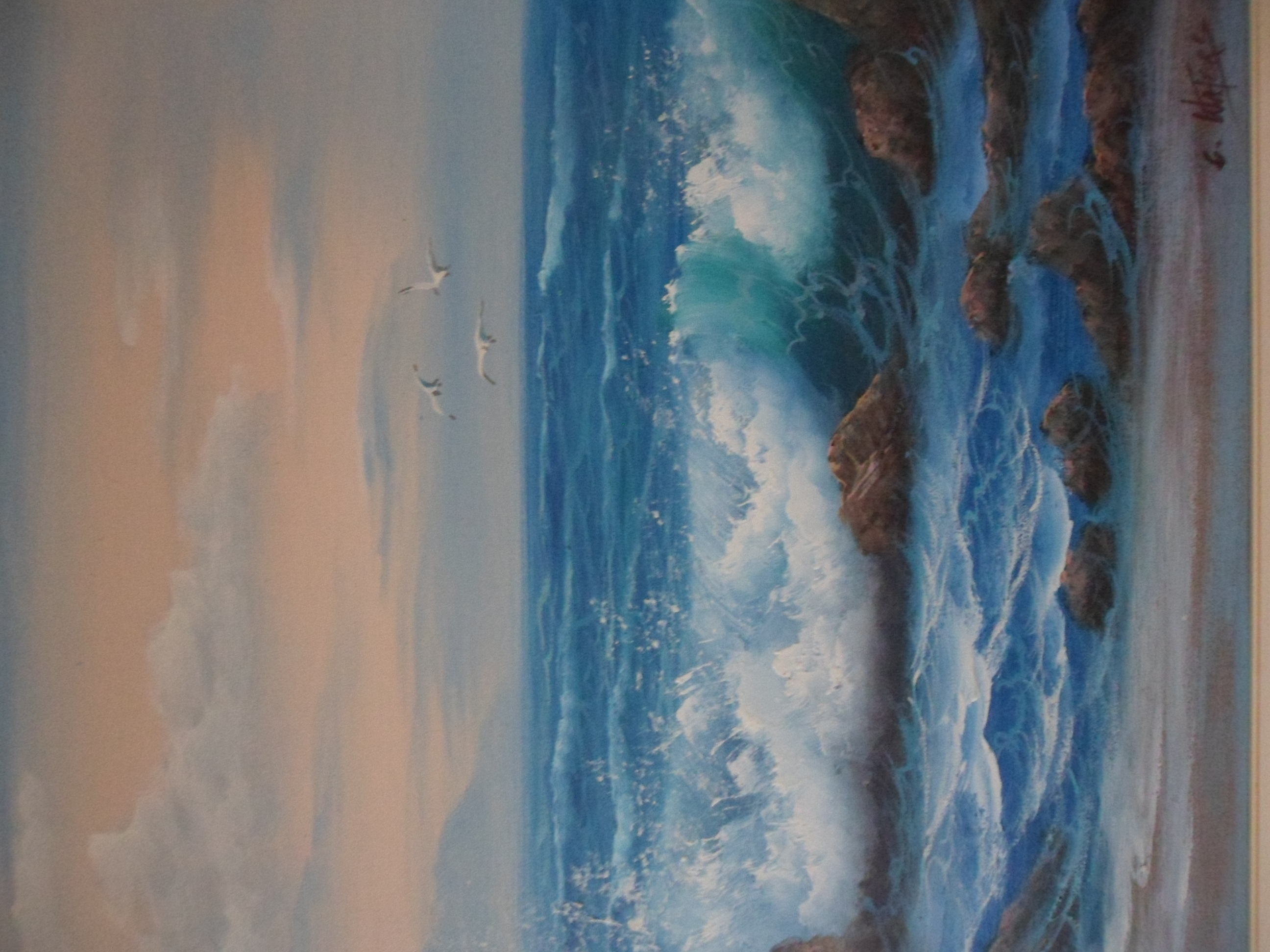 Niet of onleesbaar gesigneerd - Olieverf op doek, zeegezicht kopen? Bied vanaf 1!