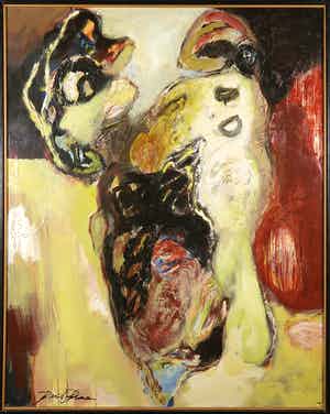 Bert Braam - Acryl op doek, Kakadu - Ingelijst (Groot) verkocht voor € 1!