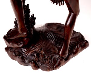 Niet of onleesbaar gesigneerd - Grote tropisch houten sculptuur - Visser met net - Djati hout - Fillipijnen kopen? Bied vanaf 1!