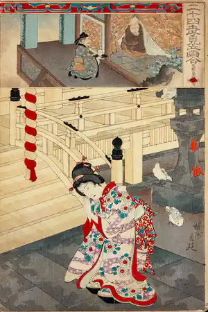 Toyohara Chikanobu - Houtdruk op karton, geen titel vendu pour 90€ !