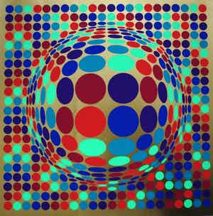 Victor Vasarely - Zeefdruk verkocht voor € 100!