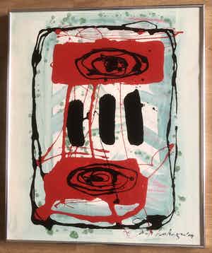 Joop Verhagen - Schitterend abstract schilderij - dik verf opgebracht. verkocht voor € 65!