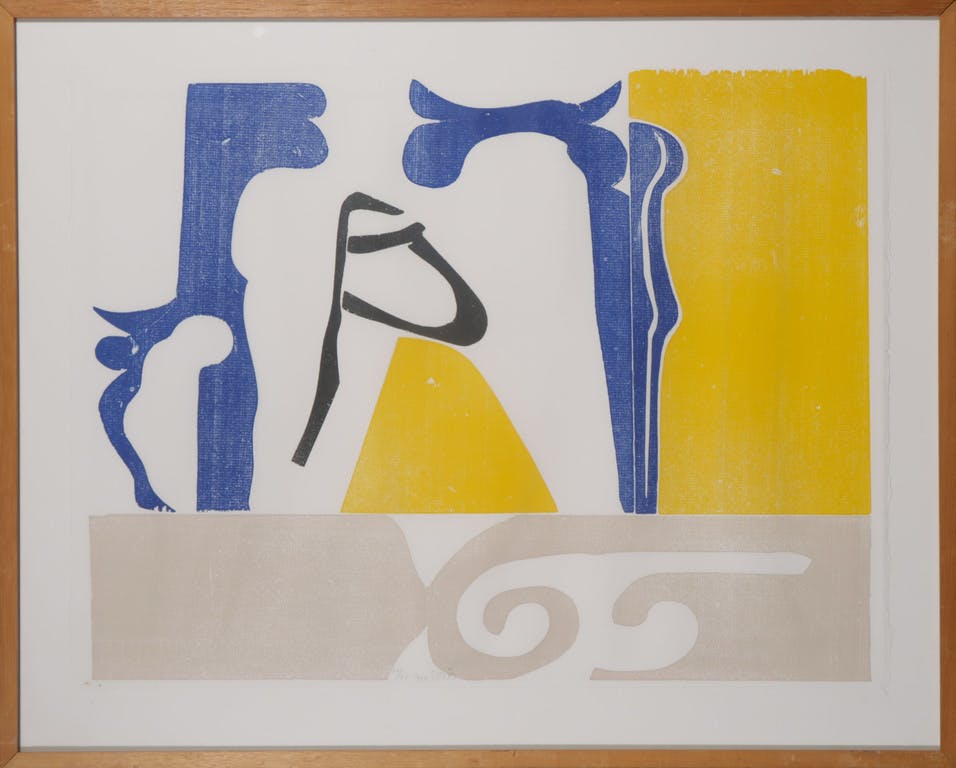 David van de Kop - David van de Kop: Houtsnede, Zonder titel - Ingelijst verkocht voor € 50!