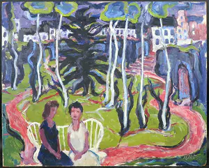 Harmen Klaas Post - Olieverf op board, Twee vrouwen kopen? Bied vanaf 100!