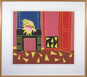 Betty Scheer - Linosnede, Interieur met schelp - Ingelijst kopen? Bied vanaf 1!