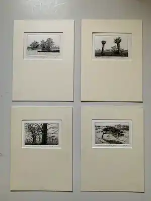 Han van Hagen - Serie van 4 lijnetsen over 4 landschappen verkauft für € 120!
