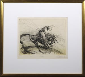 Jean Marie Guiny - Ets met droge naald, Dresage - Ingelijst kopen? Bied vanaf 60!