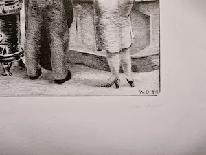 Wim Oepts - Originele en vroege (1934) figuratieve Lithografie "In Het Café" gesigneerd kopen? Bied vanaf 65!