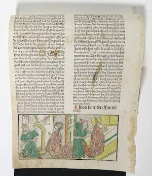 Anton Koberger - Wiegedruk en houtsnede, Blad uit de Legenda aurea, 'Machabea' kopen? Bied vanaf 1!