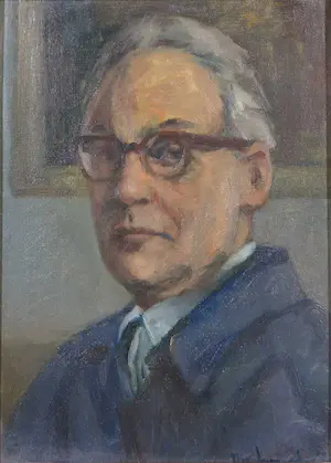 Theo Swagemakers - Olieverf op board, Zelfportret - Ingelijst - Inclusief kunstboek! kopen? Bied vanaf 1!