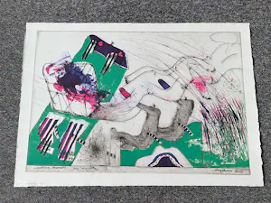 Hannes Postma - "Hors series" handgekleurde Ets -1966 - E.A. exemplaar "twee armlengten" kopen? Bied vanaf 59!