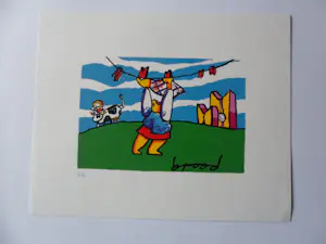Herman Brood - Kleurenzeefdruk. Titel, Wasvrouw. kopen? Bied vanaf 50!