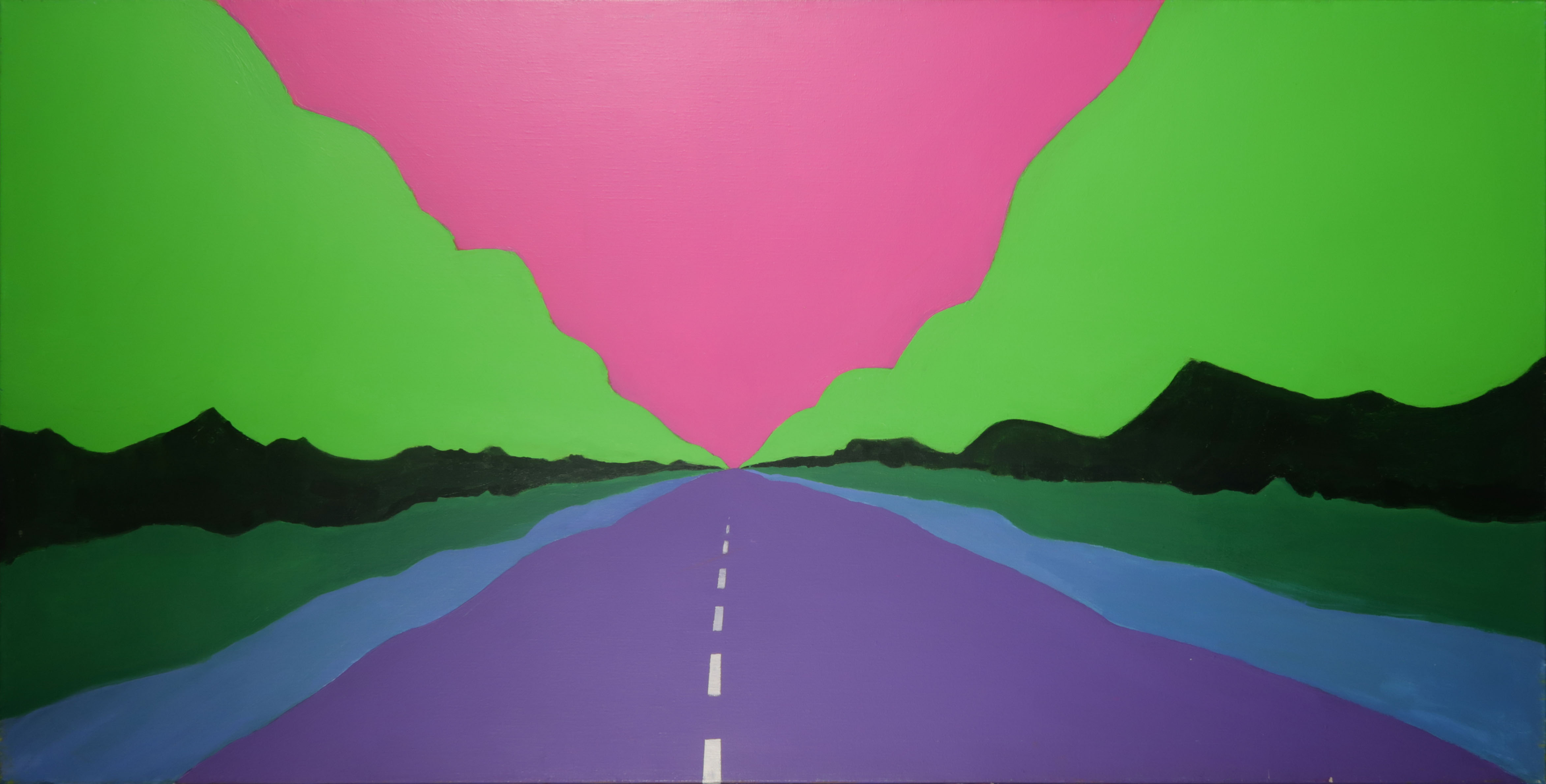 Bert Wisman - Acryl op doek, Purple Road (Groot) kopen? Bied vanaf 70!
