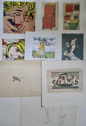 AcheterNiet of onleesbaar gesigneerd - 9 diverse grafieken oa Brood Lichtenstein? Enchérissez de 1!