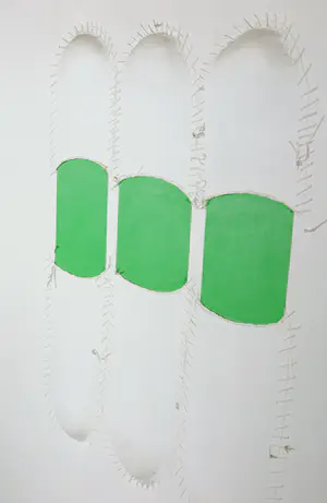 Paul Bakker - Gemengde techniek op doek, Groene vorm (Groot) kopen? Bied vanaf 1!