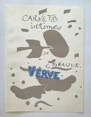 Georges Braque - Originele litho ‘Carnets intimes’ uit Verve (1955) verkocht voor € 65!